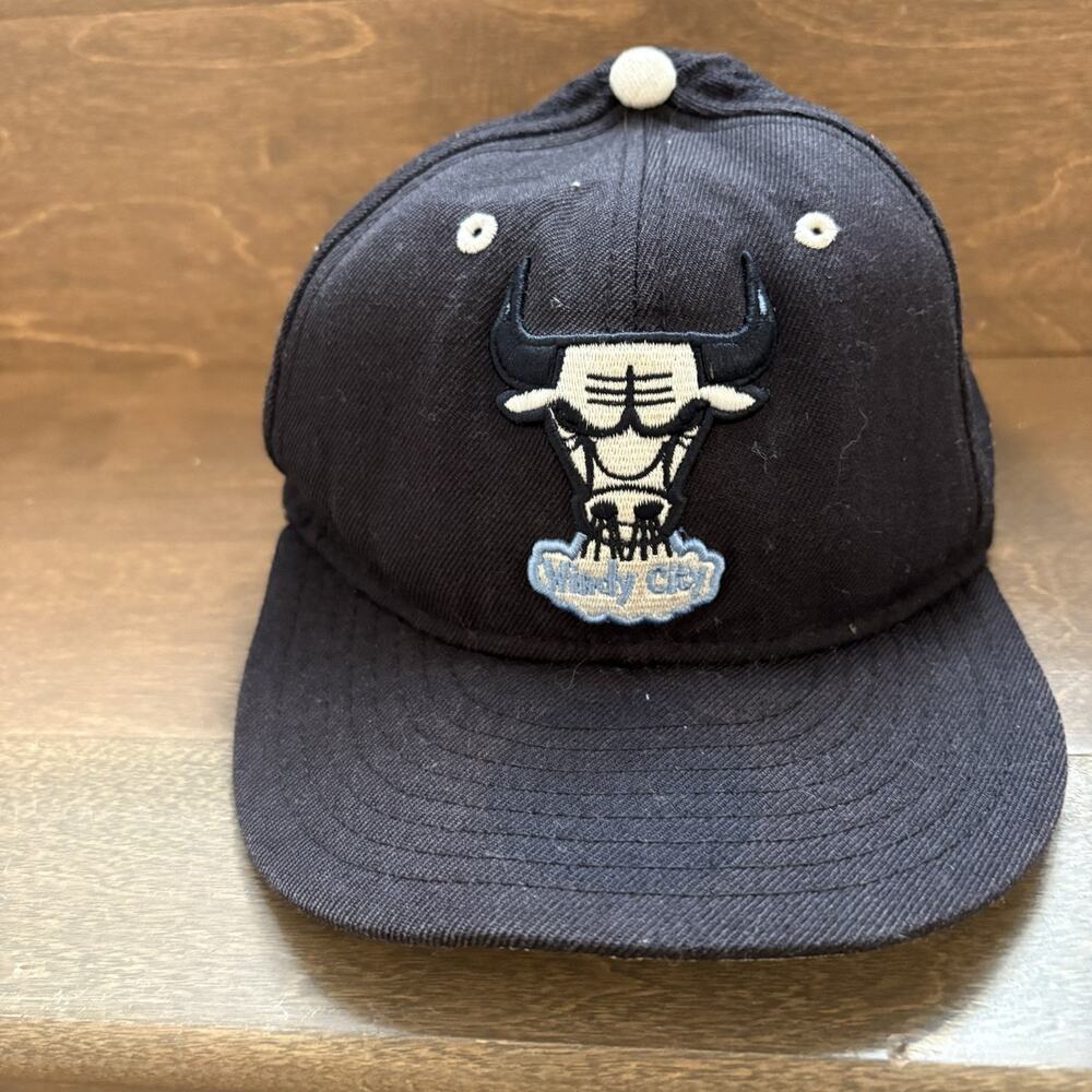 Chicago Bulls Hat Cap Windy City‎ Wool Navy Blue Strapback Adjustable New Era